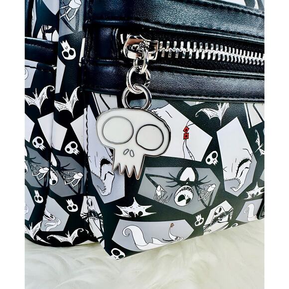 *NEW EXCLUSIVE* Loungefly Nightmare Before Christmas Coffin AOP Mini Backpack - Picture 7 of 10